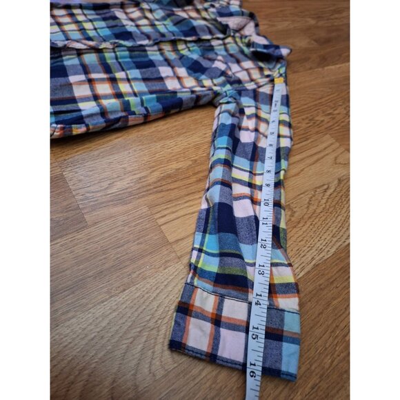 Cat & Jack Boys Blue Pink Flannel Button Up Long Sleeve Shirt Small Size 6/6X - Picture 6 of 9